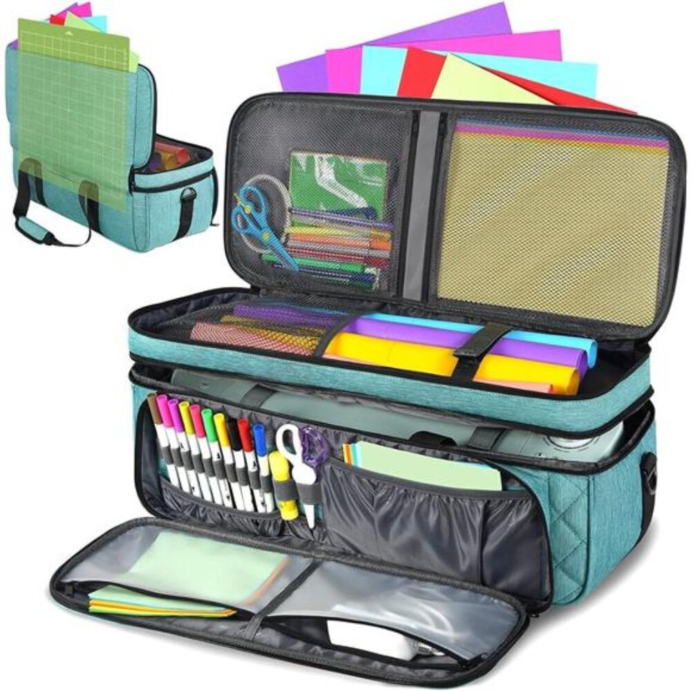 Double-Layer Carrying Case Compatible with Cricut Maker 3, Maker, Explore 3